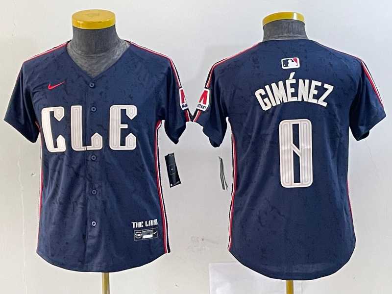 Youth Cleveland Guardians #11 Jose Ramirez Navy 2024 City Connect Limited Stitched Jersey->mlb youth jerseys->MLB Jersey